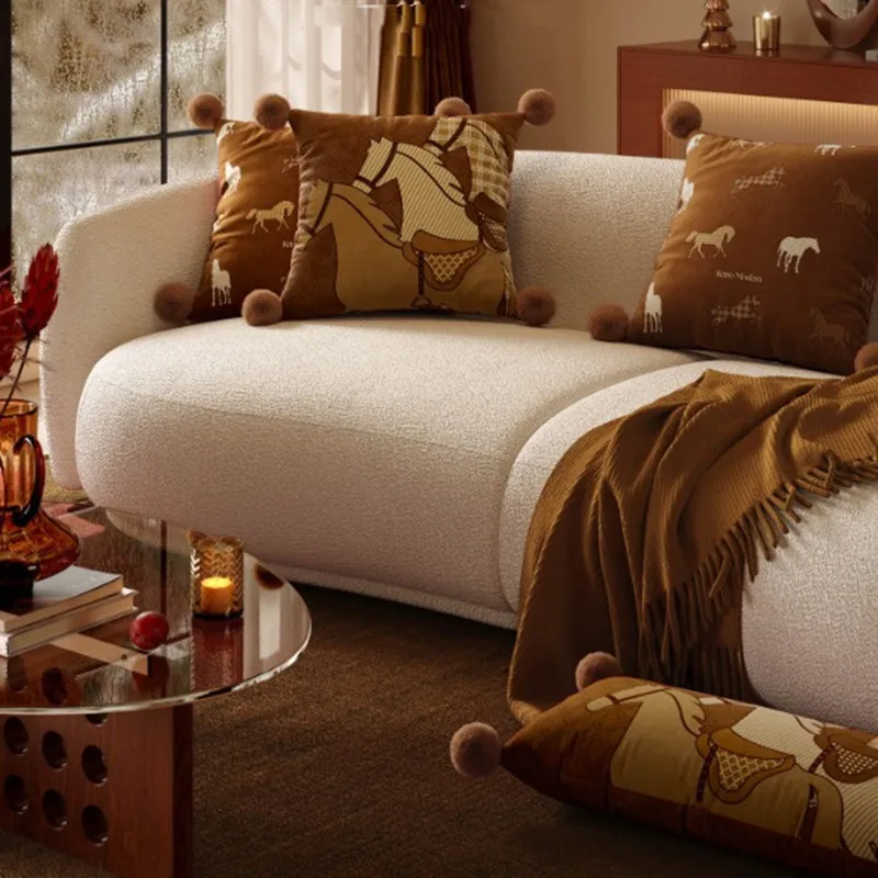 Western Cowboy Horse Throw Pillow 45x45cm Brown Pillowcase Shell Square decorative Cushion Cover Luxury Velvet For Couch Sofa
