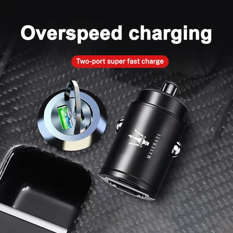 200W Mini Car Charger Adapter Fast Charging Car USB Type-C Charger For Maserati Quattroporte GT Spyder Levante Coupe GranTurismo