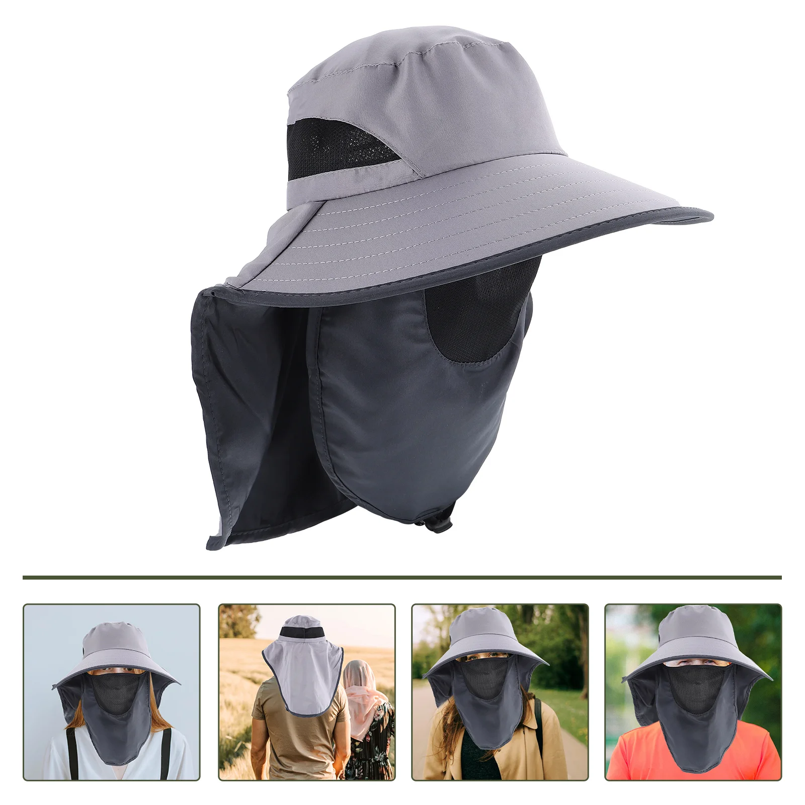 

Outdoor Sun For Men Women Breathable Fishing Face Cover Wide Brim Hat Summer Sun Protection Cap Gardening Hat Large