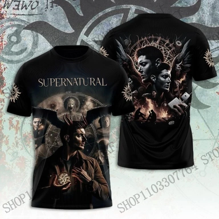Camiseta 3D Estampada Supernatural Vintage 2026 Nova para Homens e Mulheres, Moda Streetwear Plus Size, Blusa de Manga Curta, Presente para Fãs de Rou