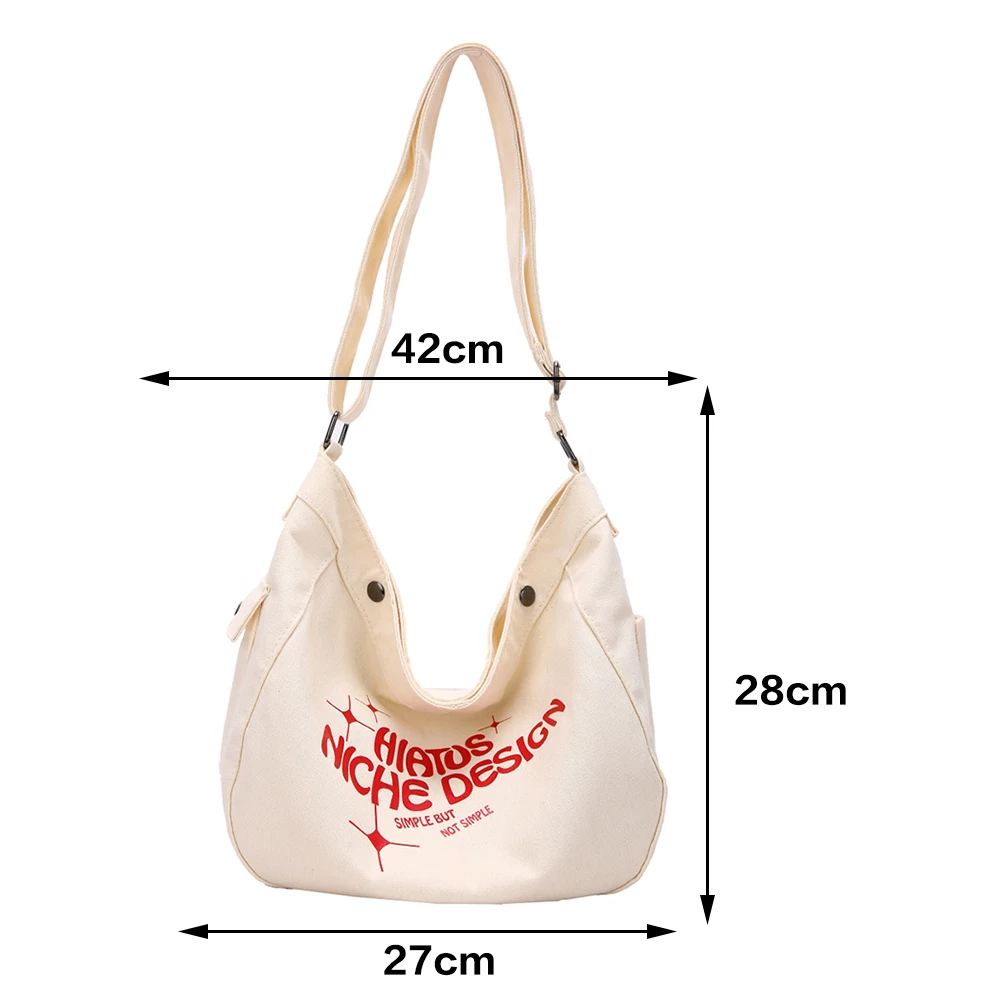 Women Canvas Shoulder Bag Causal Shopper Bag Large Designer Hobo Messenger Handbag Adjustable Strap Ladies Crossbody Tote Bag