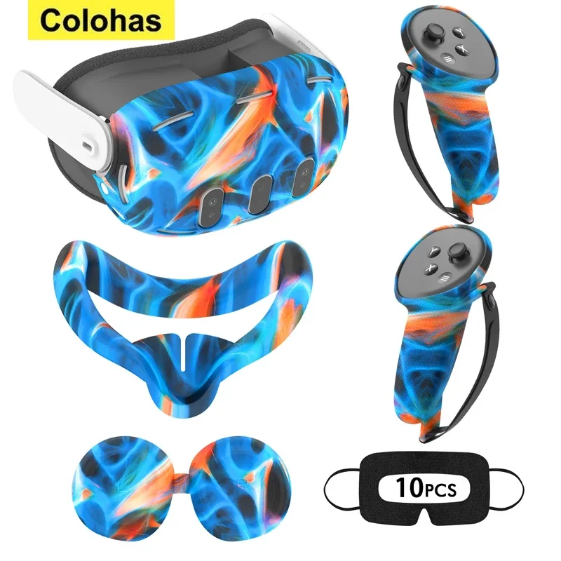 Juego de fundas de silicona para Oculus/Meta Quest 3, accesorios, controlador de auriculares VR, Protector de agarre, tapa de lente, funda facial, máscara para ojos