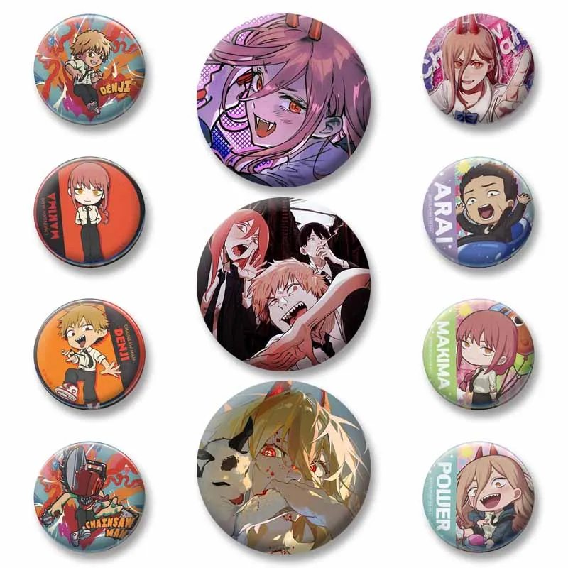 

Cool Cartoon Character Round Brooch Aki Hayakawa Himeno Badges Anime Peripheral Lapel Pins Backpack Shoes Jewelry Accessories