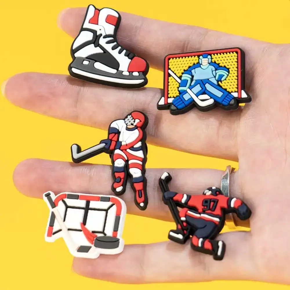 11-55pcs Lce Hockey Shoe Charms For Sandals,Shoe Decoration Accessories Shoe Pins Great Gift For Men Women