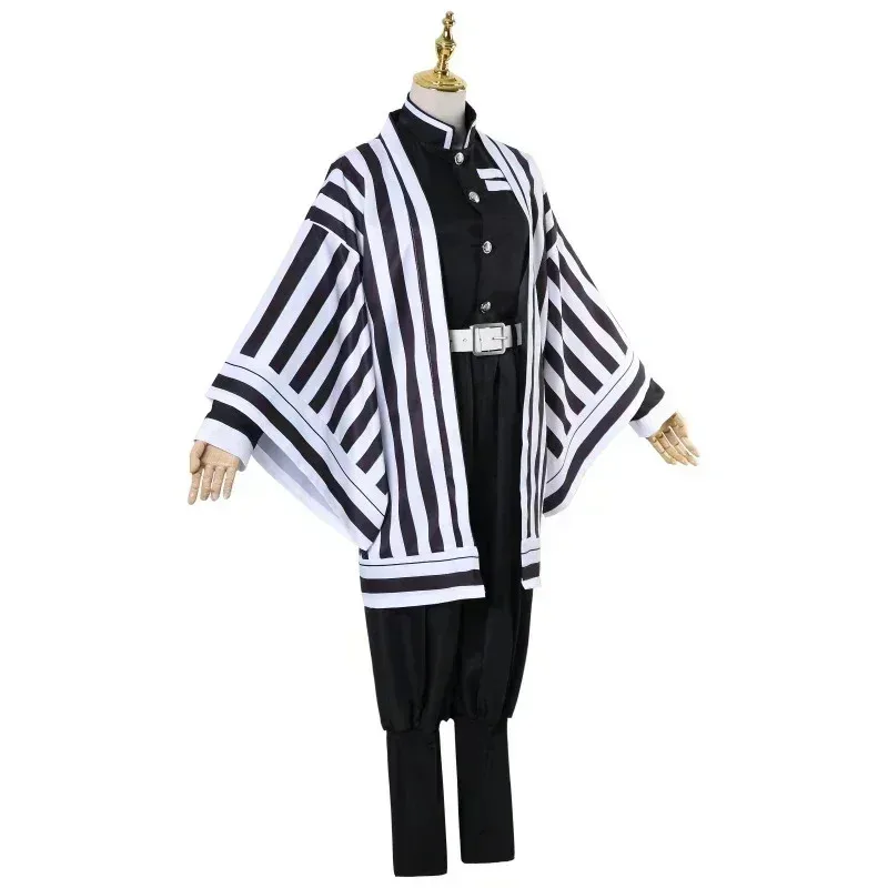 Anime Demon Slayer Kimetsu No Yaiba Iguro Obanai Haori Kimono Cosplay disfraz peluca serpiente accesorios blanco disfraz de Halloween