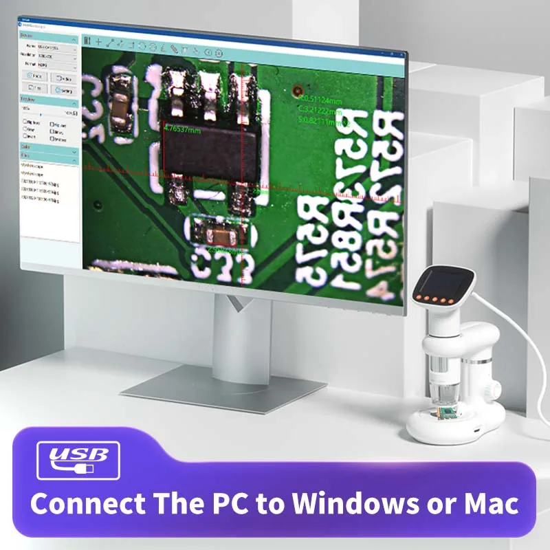 Imagem -03 - Microscópio de Vídeo Portátil hd para Crianças Observação Biológica Lupa para Solda Eletrônica Pcb Coin Detect in 1080p 1000x