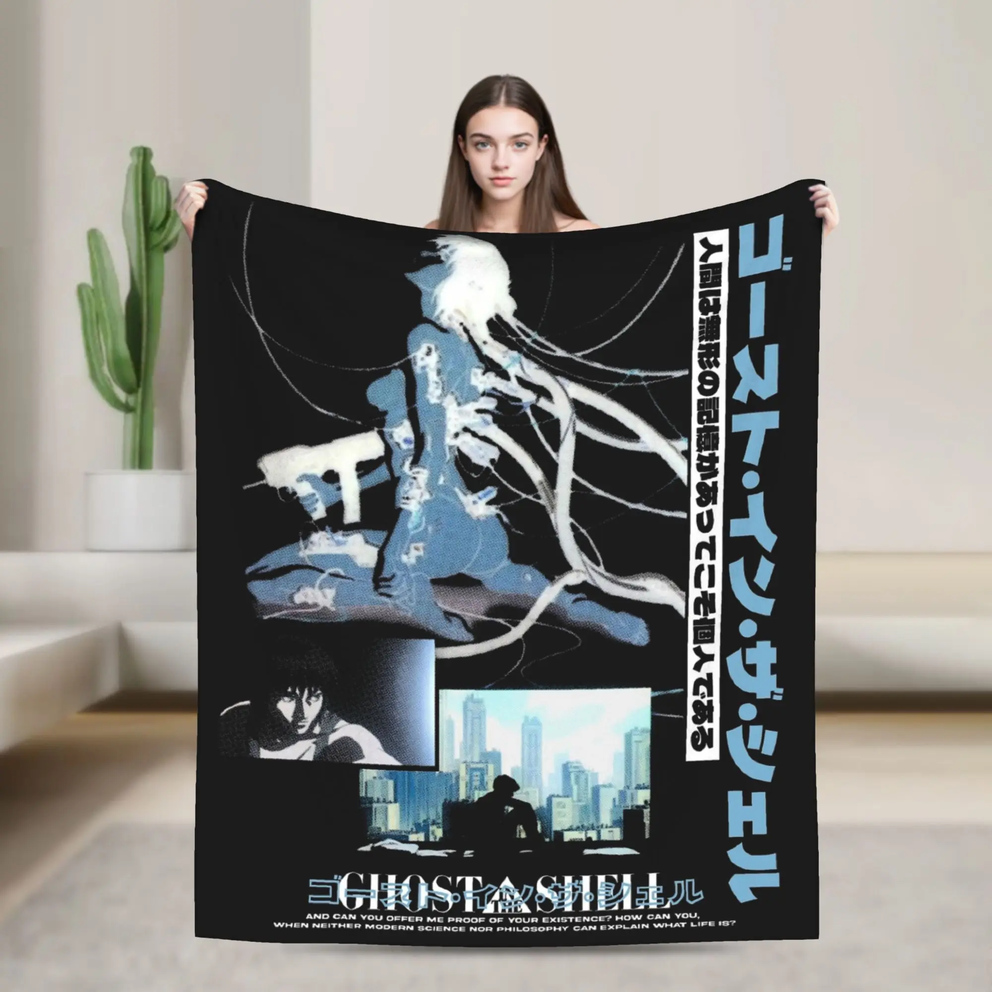 Ghost In The Shell The Major Blankets Flannel Textile Decor  Breathable Lightweight Throw Blanket for Bed Bedroom Bedspreads