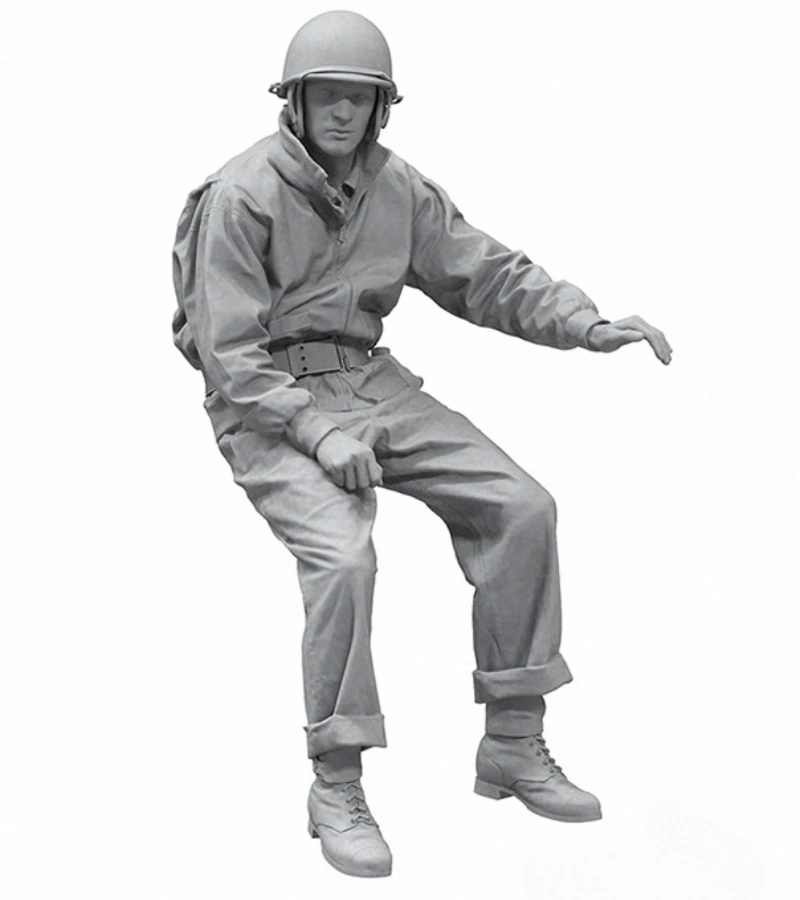 1/16 스케일 다이캐스트 수지 피규어 모델 키트 US M8 장갑차 승무원 조립되지 않고 도색되지 않음