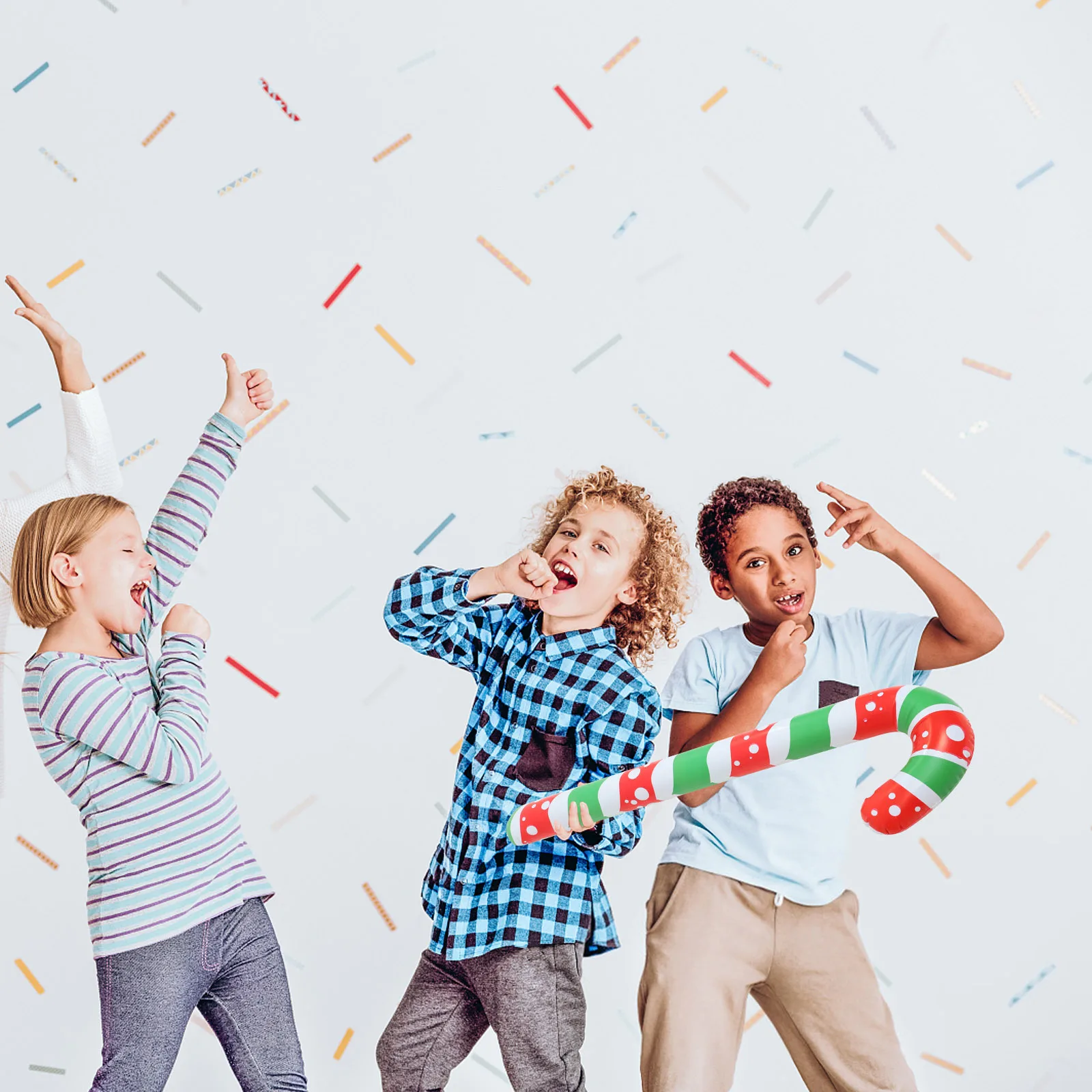 

5Pcs Xmas Candy Cane Balloons Inflatable Christmas Decorations Party Holiday PVC Candy Canes Xmas Inflatable Balloons