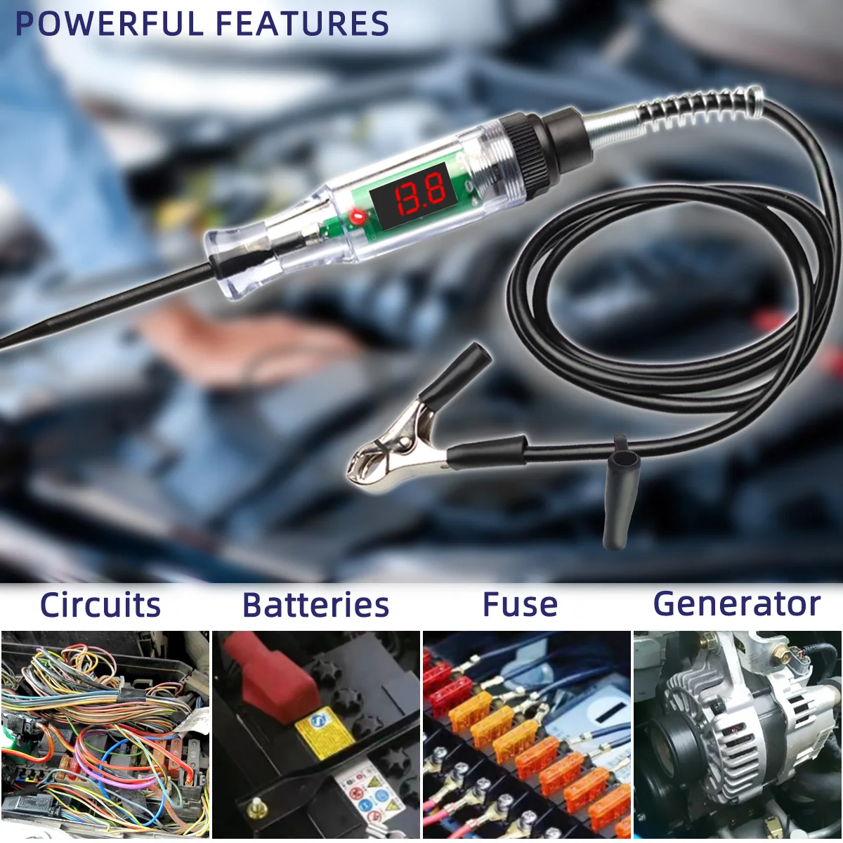 Automotive Truck Voltage Circuit Tester Automotive Diagnostic Probe Test Pen Digital Measuring Pen Repair Tool 6V-24V 5V-90V image 6