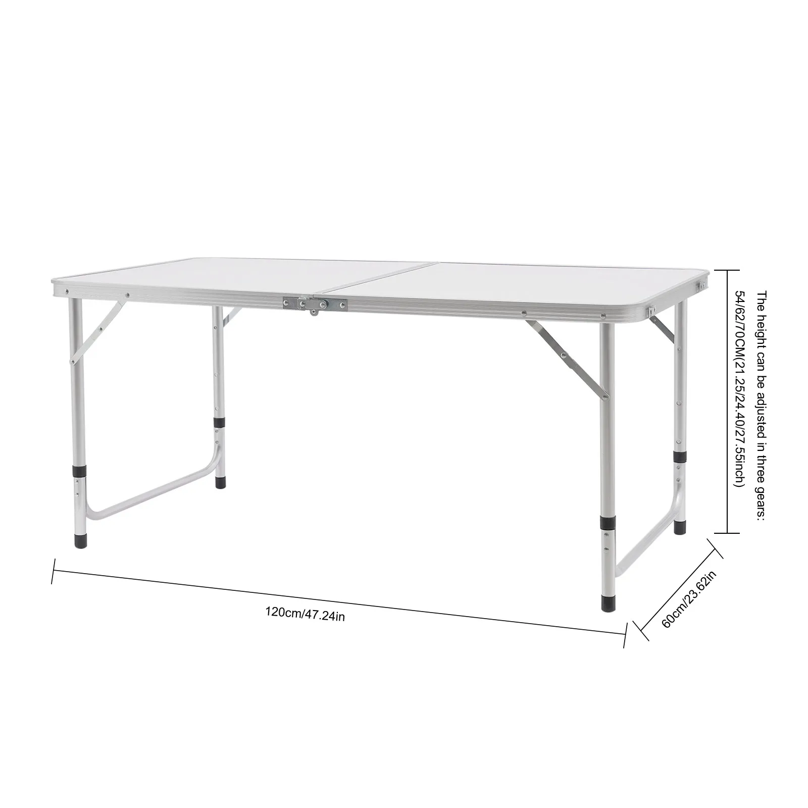 120*60CM Aluminum Collapsible Canvas Portable Tables Folding for Outdoor Adjustable Height Picnic Table For Camping Garden