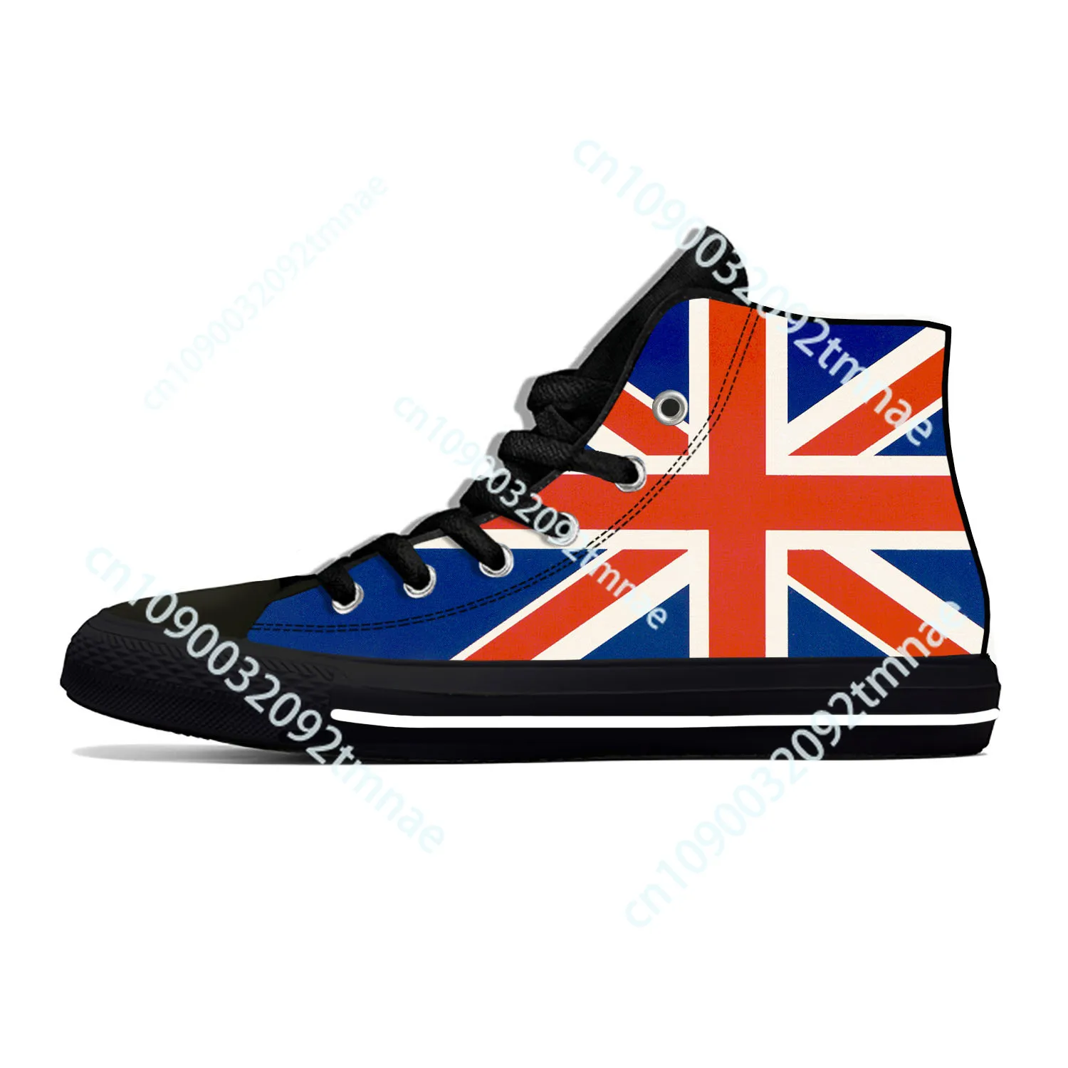 Britain British UK Flag Union Jack United Kingdom Casual Cloth Shoes High Top Lightweight Breathable Custom  Men Women Sneakers