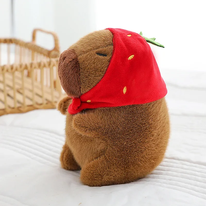 

20cm Cute Turtle Backpack Capibara Kawaii Strawberry Hat Capybara Plush Toy Stuffed Animals Soft Doll Kids Toys Birthday Gift