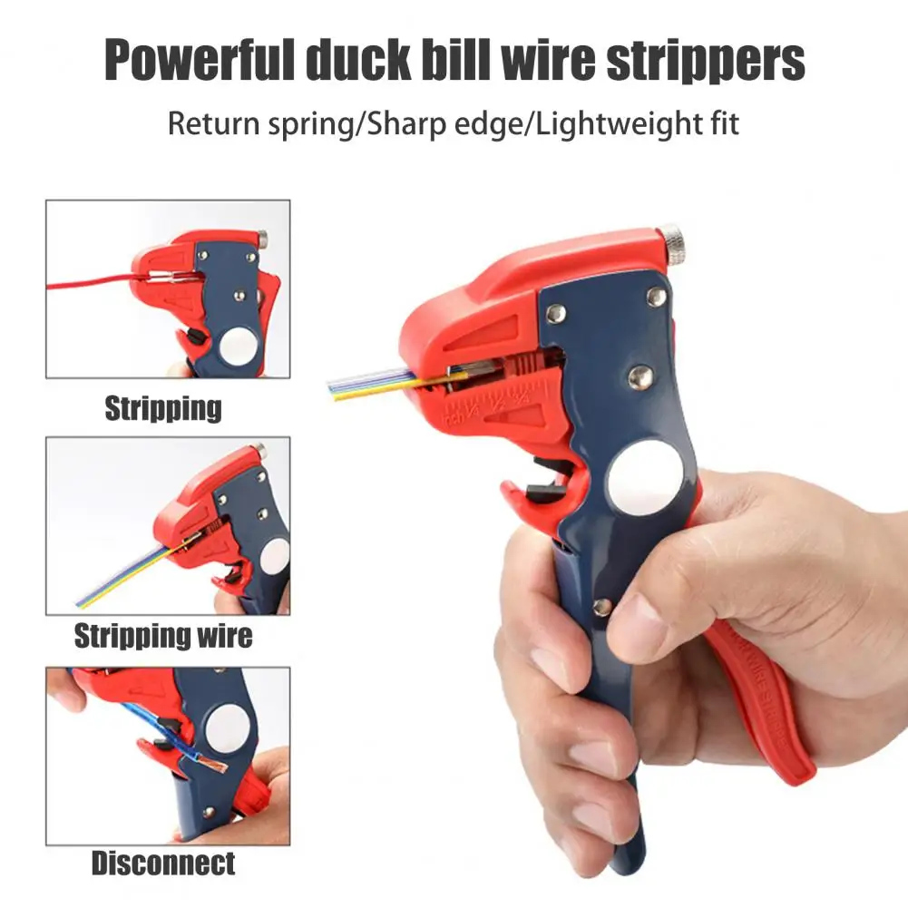 Adjustable Self Adjusting Wire Stripper With Depth Stop Non-Slip Handle Ergonomic Design Portable Wire Stripper