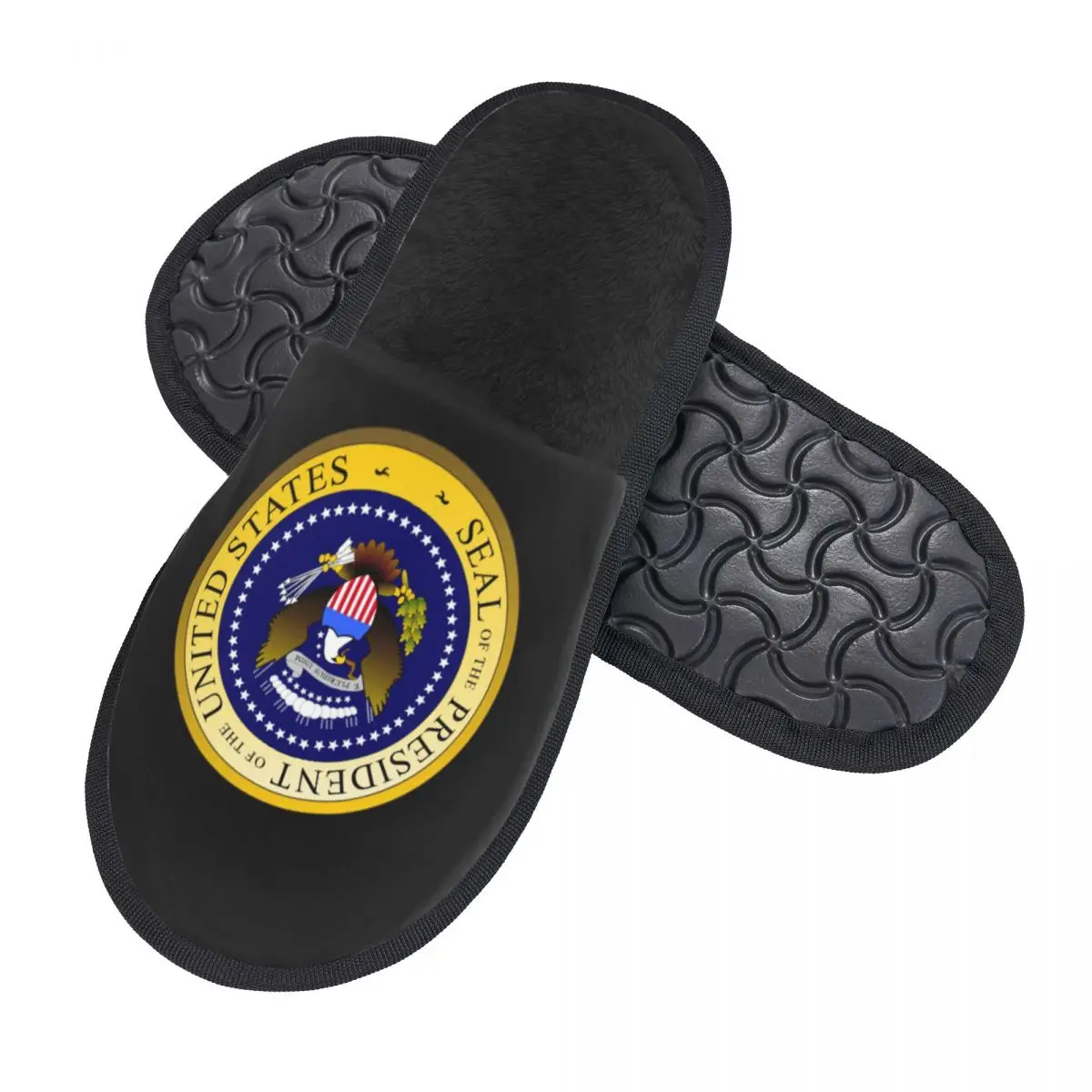 Custom American Presidential Seal Trump Guest Slippers for Bedroom Women USA Vote Election House Slipper