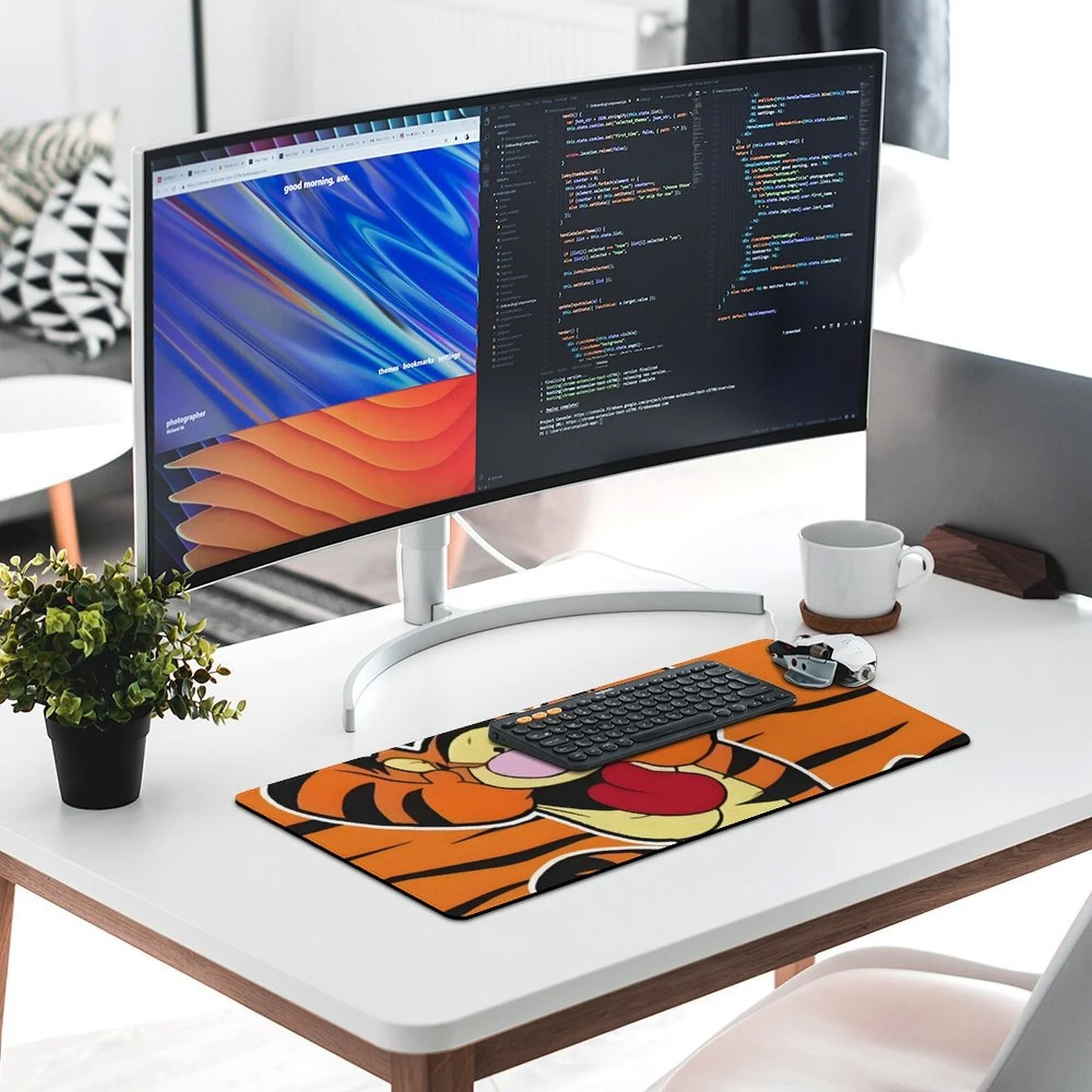 لوحة ماوس كبيرة من Winnie the Pooh & Tigger - حصيرة مكتب مطاطية غير قابلة للانزلاق للاستخدام المنزلي في المكتب والألعاب والمنزل - تصميم كرتوني لطيف مع #6