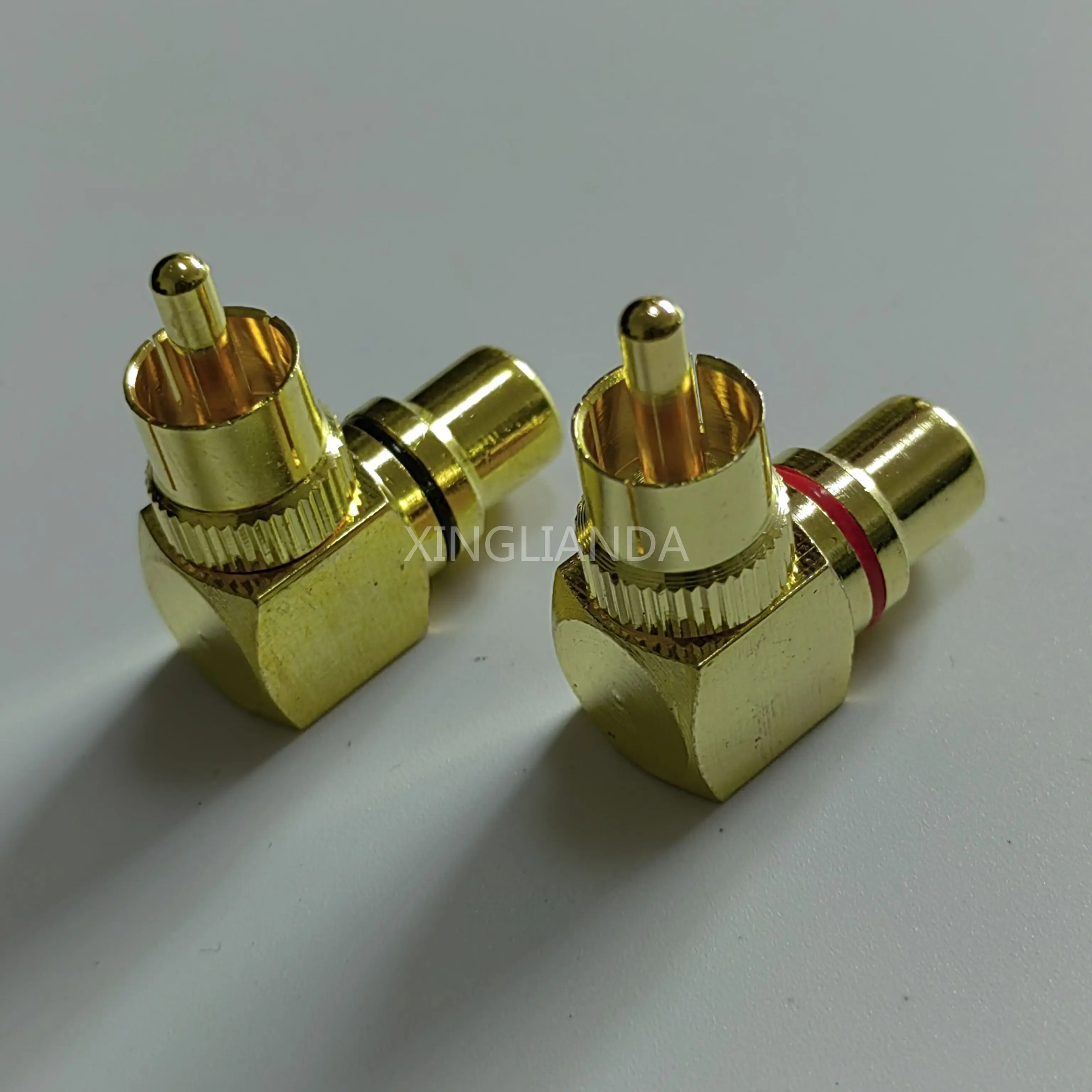 10PCS Pure copper RCA lotus adapter male to female right angle 90 degree plug AV lotus audio cable male to female L elbow