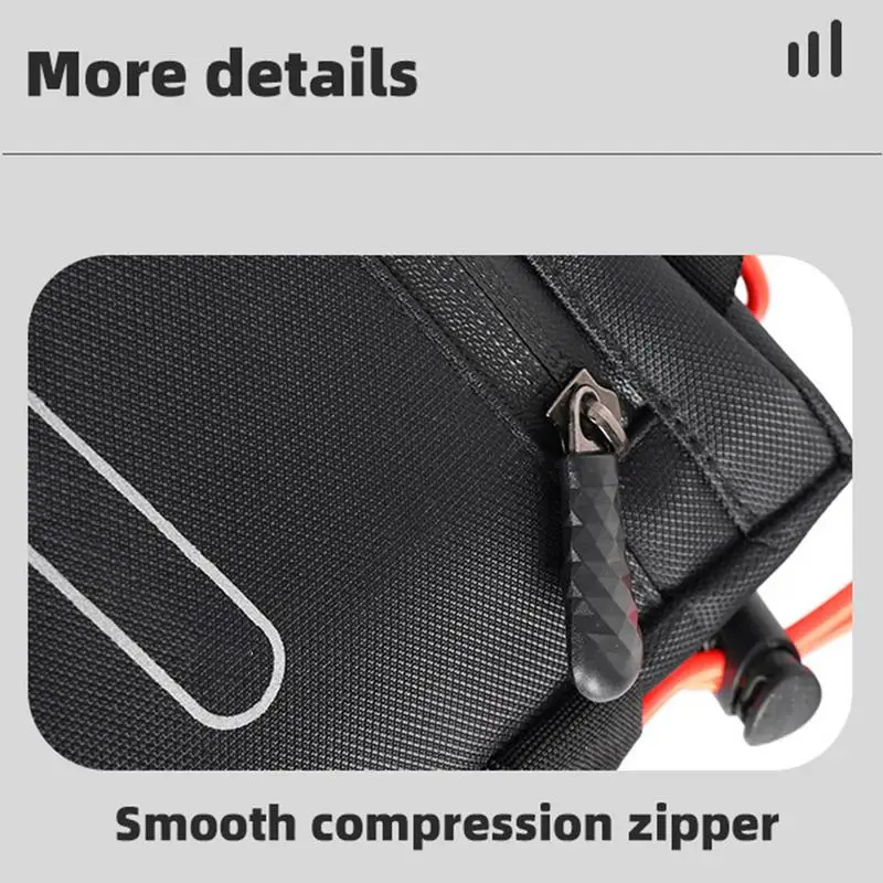 Bike Frame Storage Bag Cycling Triangle Bag Waterproof Embossed Zipper Bicycle Frame Pouch Bag Road Bike Accessories Bag Cycling