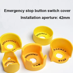 Yellow 22mm Emergency Stop Button Protection Cover Button Switch Emergency Mushroom Head Protection Seat Protection Cover Ring