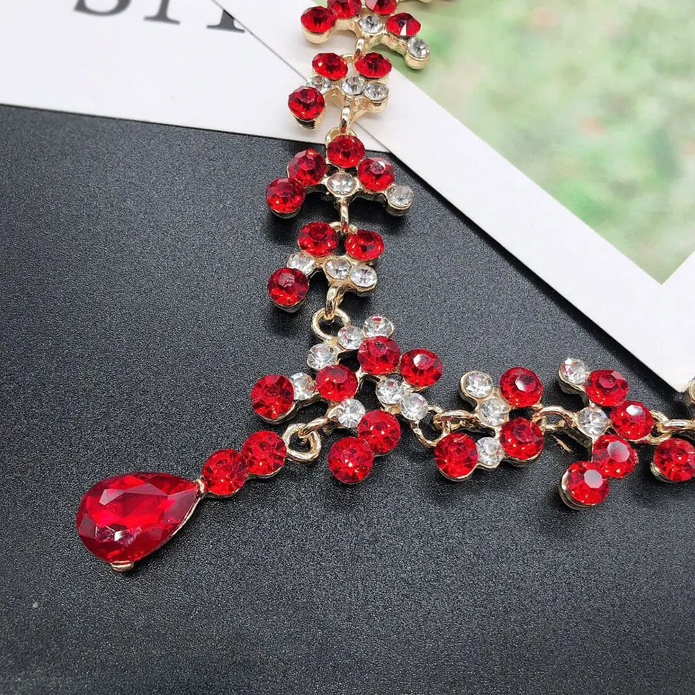 Crown Necklace Earring Set Women Jewelry Blue Korean Wedding Dress Accessories Bridesmaid Gift Stylish Design Elegant