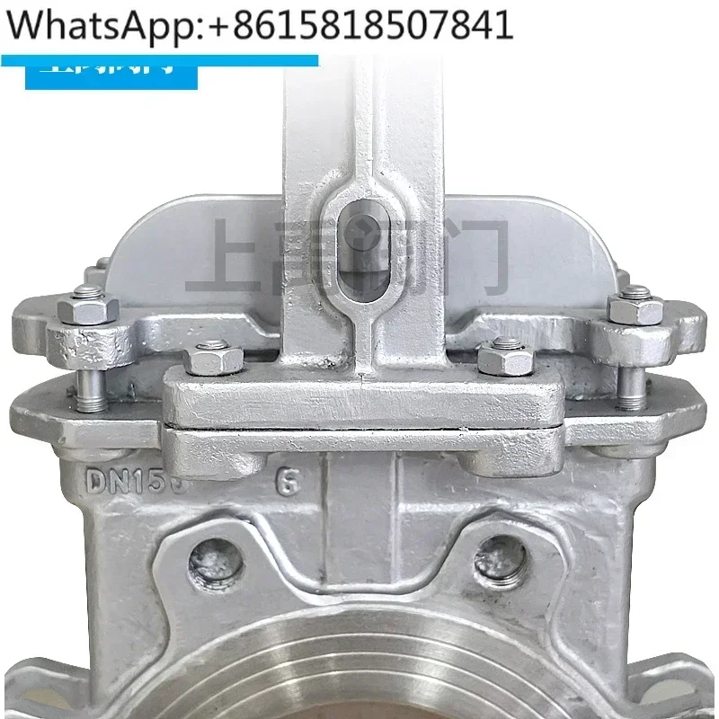 전기 공압 클램프 나이프 유형 게이트 밸브 PZ9/673H-10C 주철 스테인레스 스틸 수동 플러그 플레이트 슬러리 배출 밸브