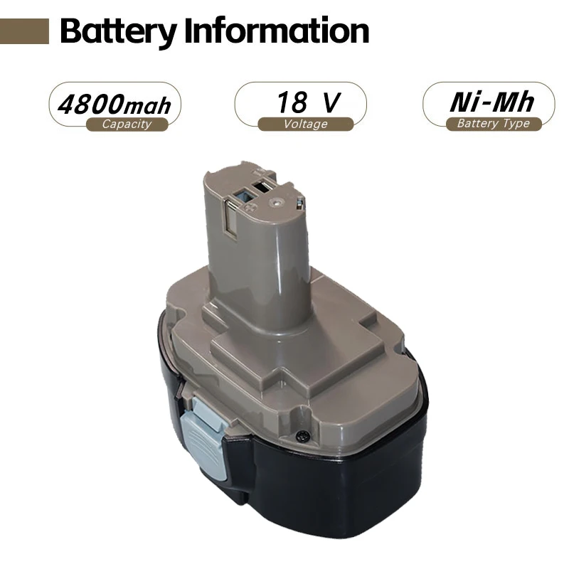 

18V 4800MAH Replacement Nickel Hydride Battery Suitable for Makita PA18 1822 1823 1833 1834 1835 1835F 192828-1 192829-9