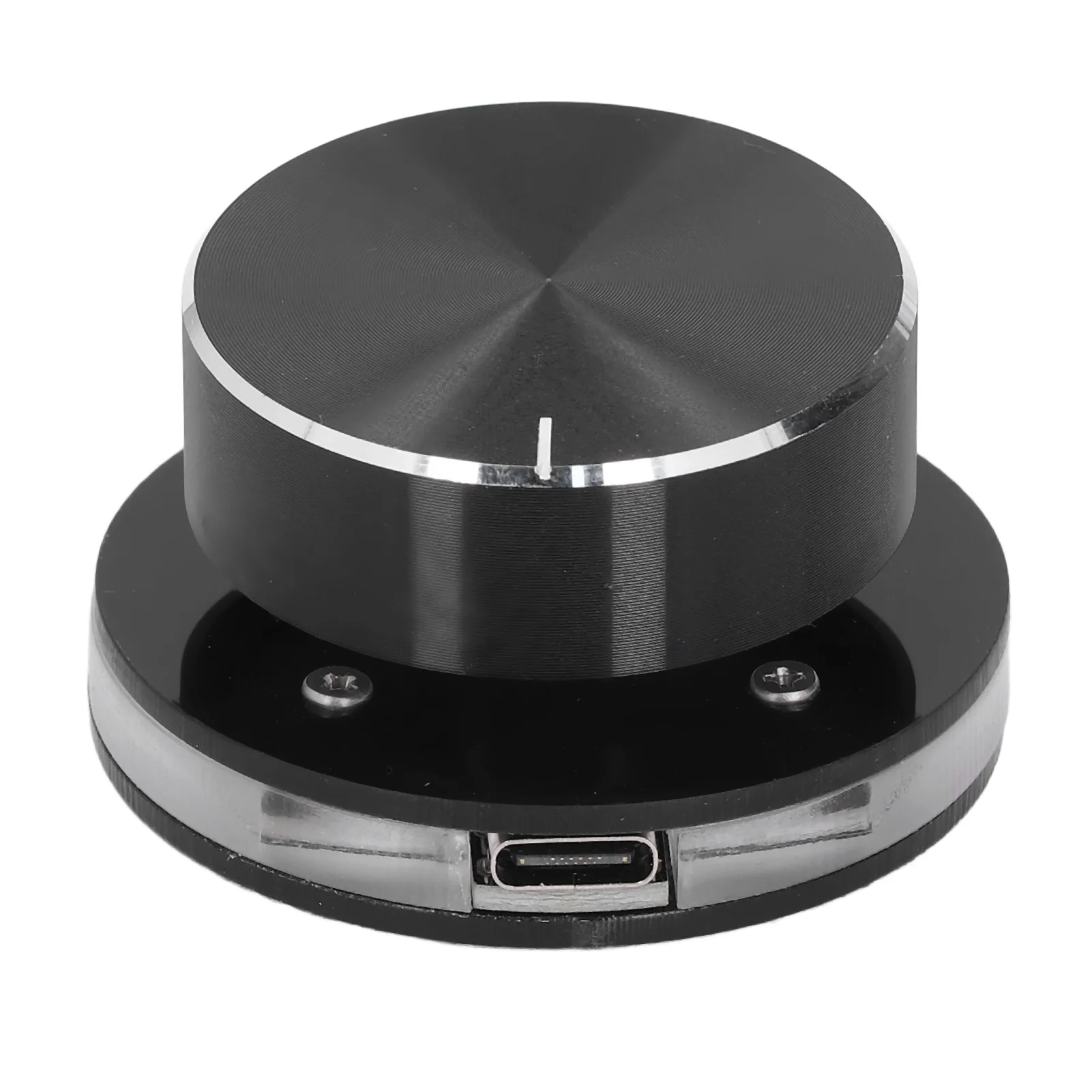 Perilla de control de volumen USB Plástico acrílico Tipo C Control de volumen USB Perilla de controlador multimedia Profesional con luz RGB para PC