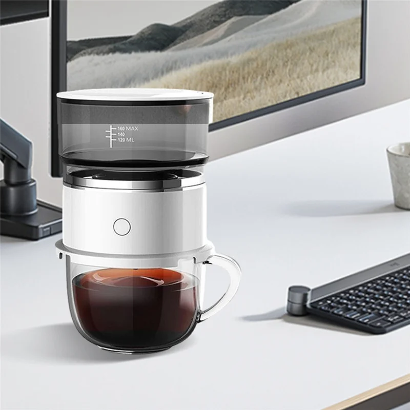 ماكينة صنع القهوة المحمولة المضغوطة يدويًا مع فلتر من الفولاذ المقاوم للصدأ بالتنقيط التلقائي للسفر والتخييم والمكتب