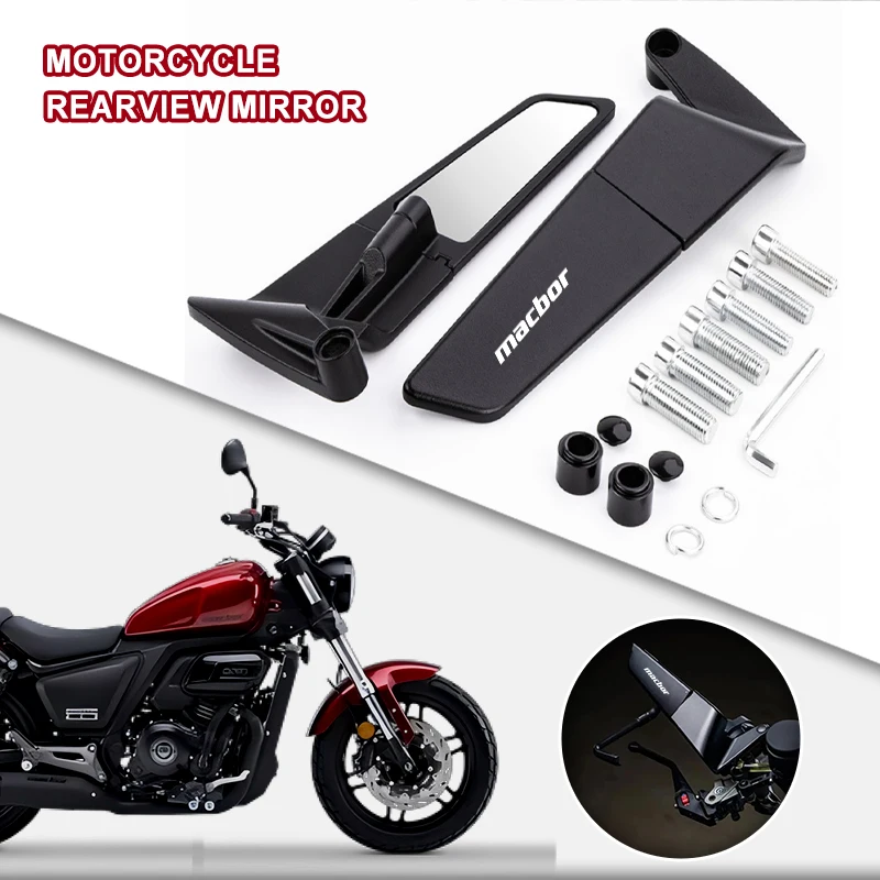 Motorcycle Side Rear view Mirror Blind Spot Rearview Mirrors For Macbor Montana XR1 XR5 500 Rockster flat 125 Mile500 Ei