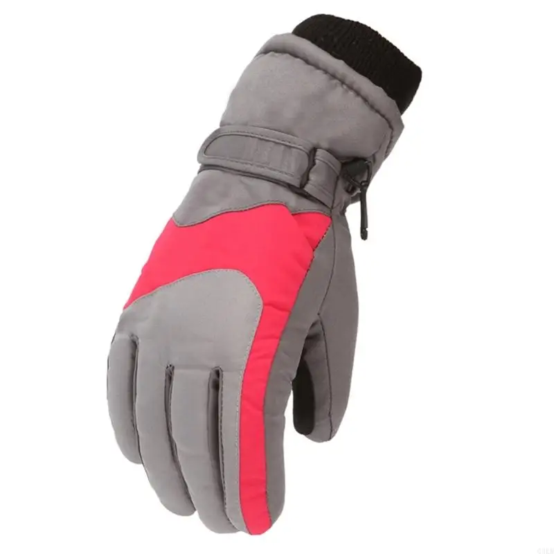 Q0KB Winter Kids Ski Gloves Outdoor Sports Gloves Boys Girls Snow Skating Snowboarding Windproof Warm Mitten For Cold Weather