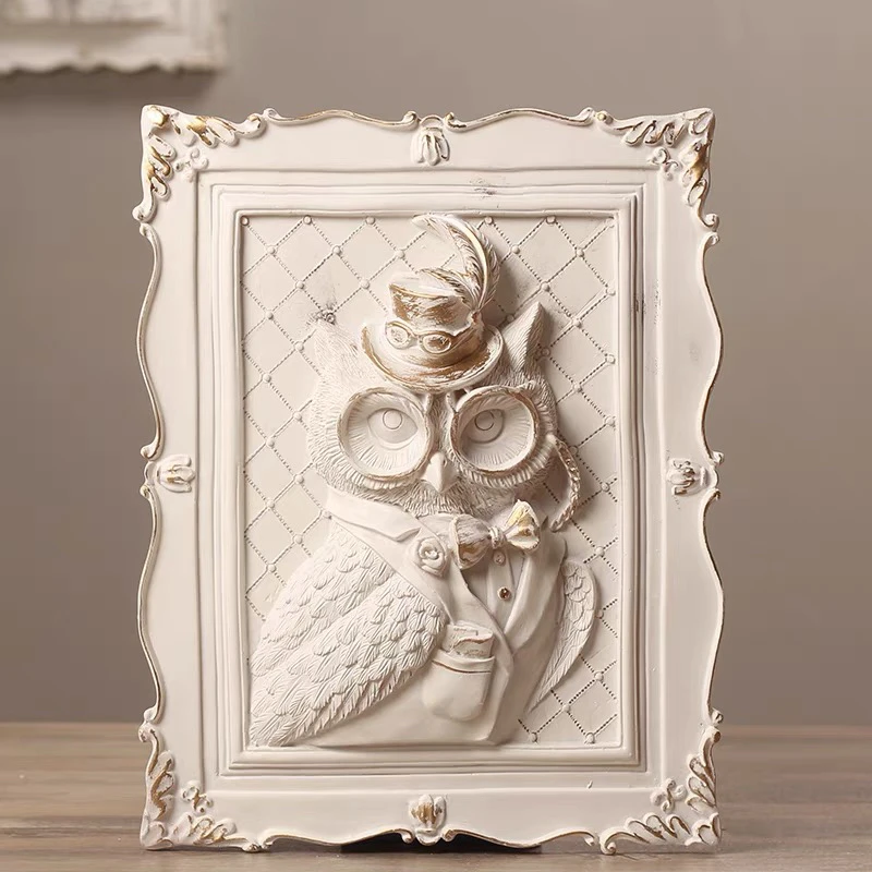 

Gypsum Three Dimensional Animal Relief Painting European Creative Home Background Wall Decoration