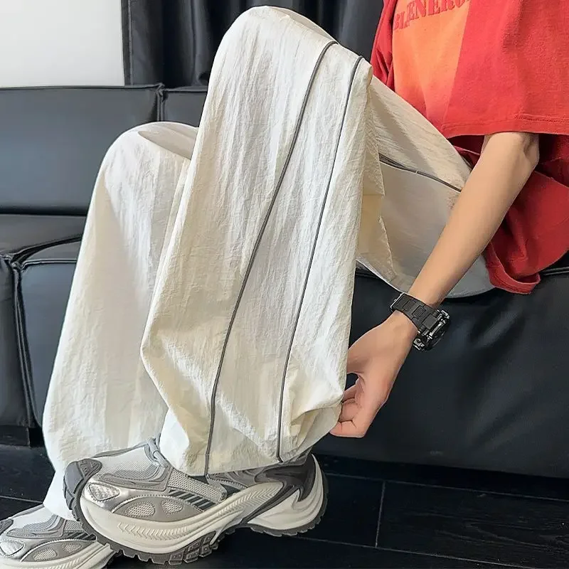 

Охлаждающие мужские брюки Cool Ice Silk Fashion 2025 Классический Y2k Корейский стиль Плюс Размер Большие брюки из спандекса Новые мужские повседневные брюки