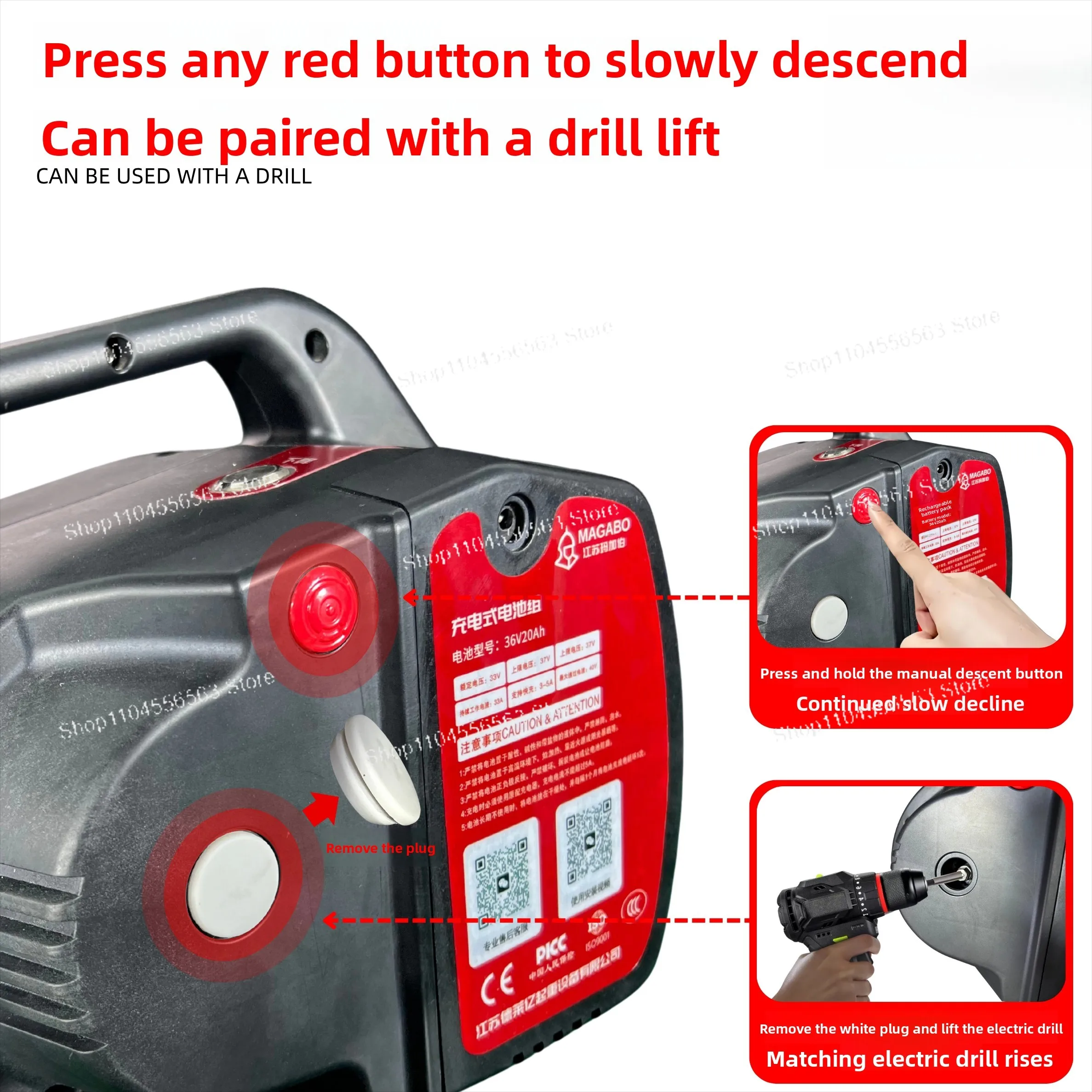 Lithium battery rope climbing machine - Portable electric outdoor heavy object lifting and installation