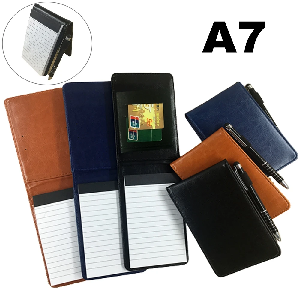 A7 Pu Leder Kleine Notebook Tasche Notizblock Planer Memo Journal Schule Business Büro Agenda Hinweis Buch Set mit Fällen Abdeckung