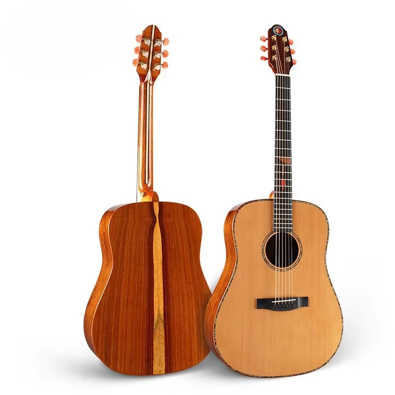 LK AD012 Fully Handmade All Solid Wood Guitar High Quality Spruce Santos Wood