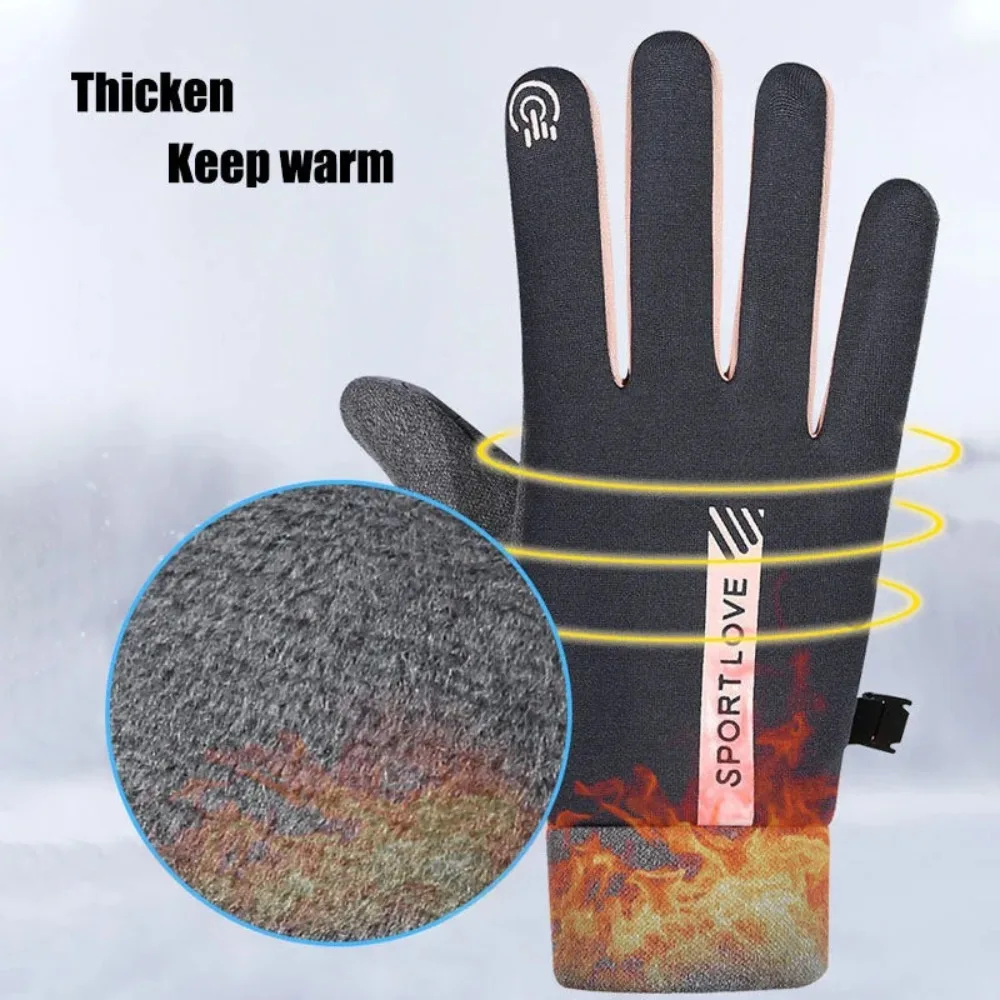 NEW Thermal Winter Gloves Cold Resistance Waterproof Skiing Mittens Non-slip Fleece Warm Gloves Women