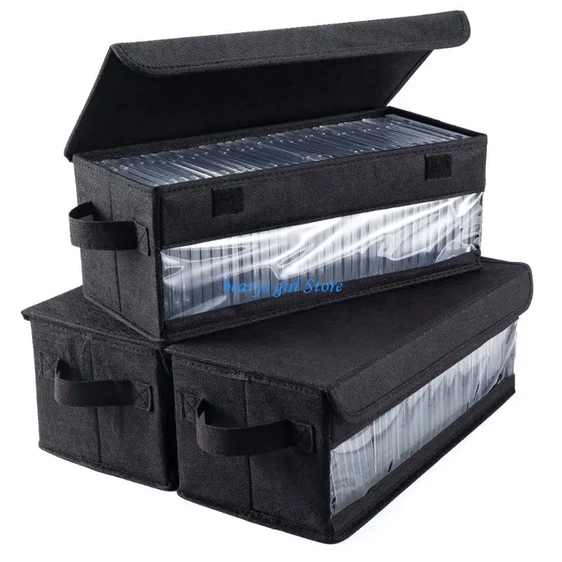 

C7AB Lightweight Foldable Disc Holder With Viewing Window And Connectable Feature Stores 30 Videos Perfect For Home Organization