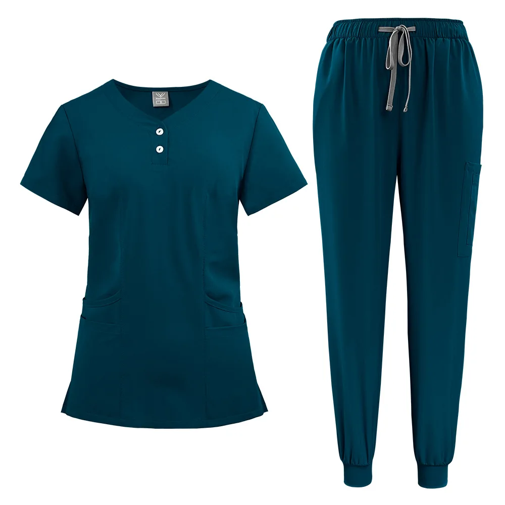 ชุดยูนิฟอร์มแพทย์แฟชั่นใหม่สำหรับผู้หญิง ชุดสครับโรงพยาบาล ชุดพยาบาล คลินิกทันตกรรม สปาเสริมสวย ชุดทำงานในห้องปฏิบัติการ