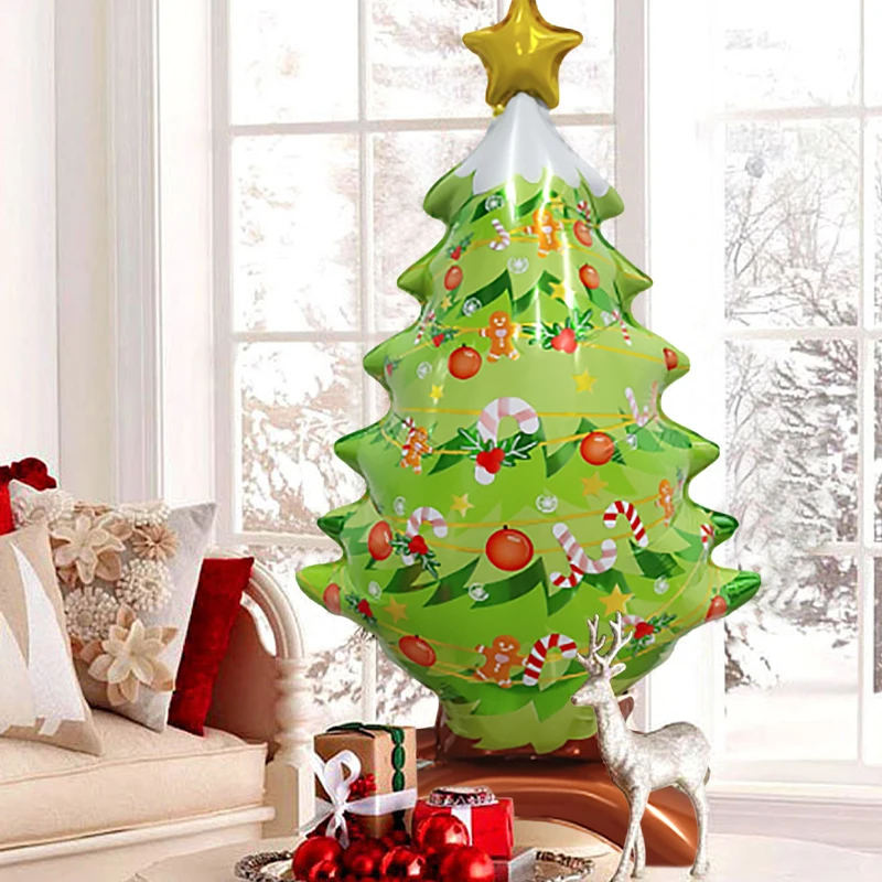 

1pc 4D Standing Christmas Tree Aluminum Foil Balloon for Christmas Party,Christmas Tree Holiday Decoration Props Balloon.