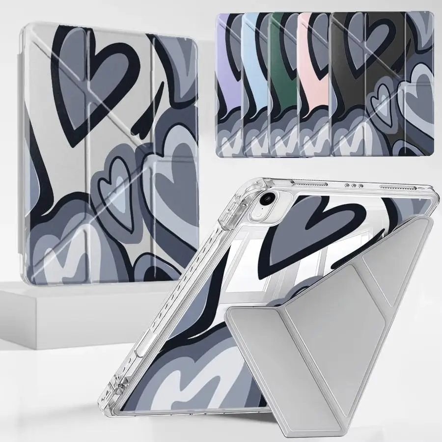 Holder Cover Tablet Case For iPad Air 4 5 M3 M2 M4 11inch Pro 11th 10th 9th 8th 7th 12.9inch Pro 2025 Mini 6 7 Y-Fold Cartoon