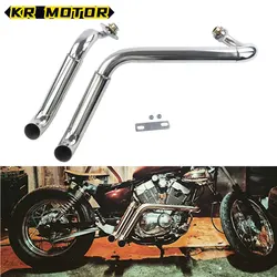 For Yamaha Virago XV250 XV125 Motorcycle Exhaust Pipe FIt XV 250 XV 125 Chrome Stainless Steel Full Muffler System Silencers