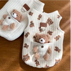 Puppy Clothes Autumn Winter Cat Fashion Desinger Vest Pet Cute Cartoon Soft Shirt Small Dog Harness Chihuahua Poodle Yorkshire