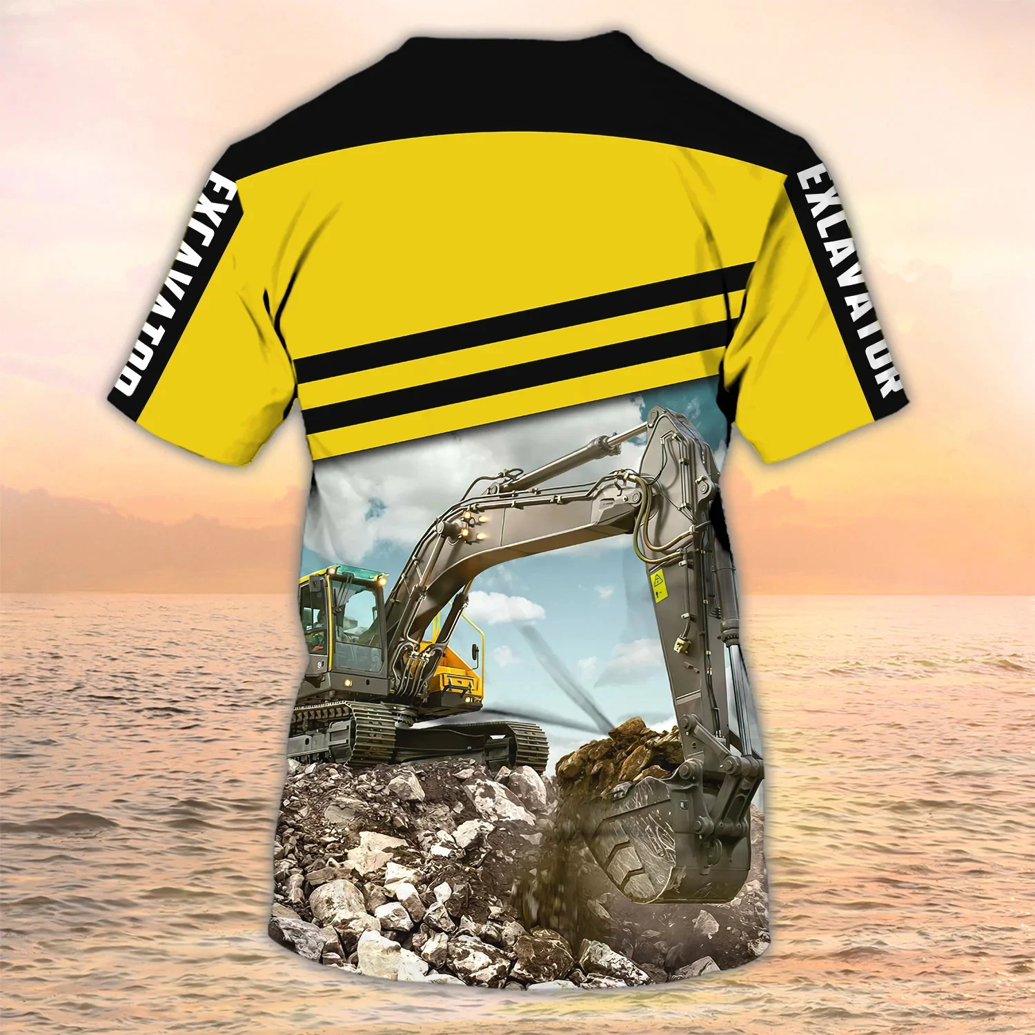 Newest Summer Fashion Men's T-shirt Heavy Equipment Excavator Personalized Name 3D Printed t shirt Unisex Casual Tshirt DW135