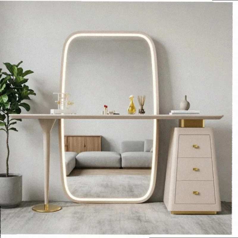 Nordic Sturdy Modern Vanity Desk Mirror European Beauty Wooden Luxury Dressers Hotel Bedroom Storage Schminktisch Furniture Home