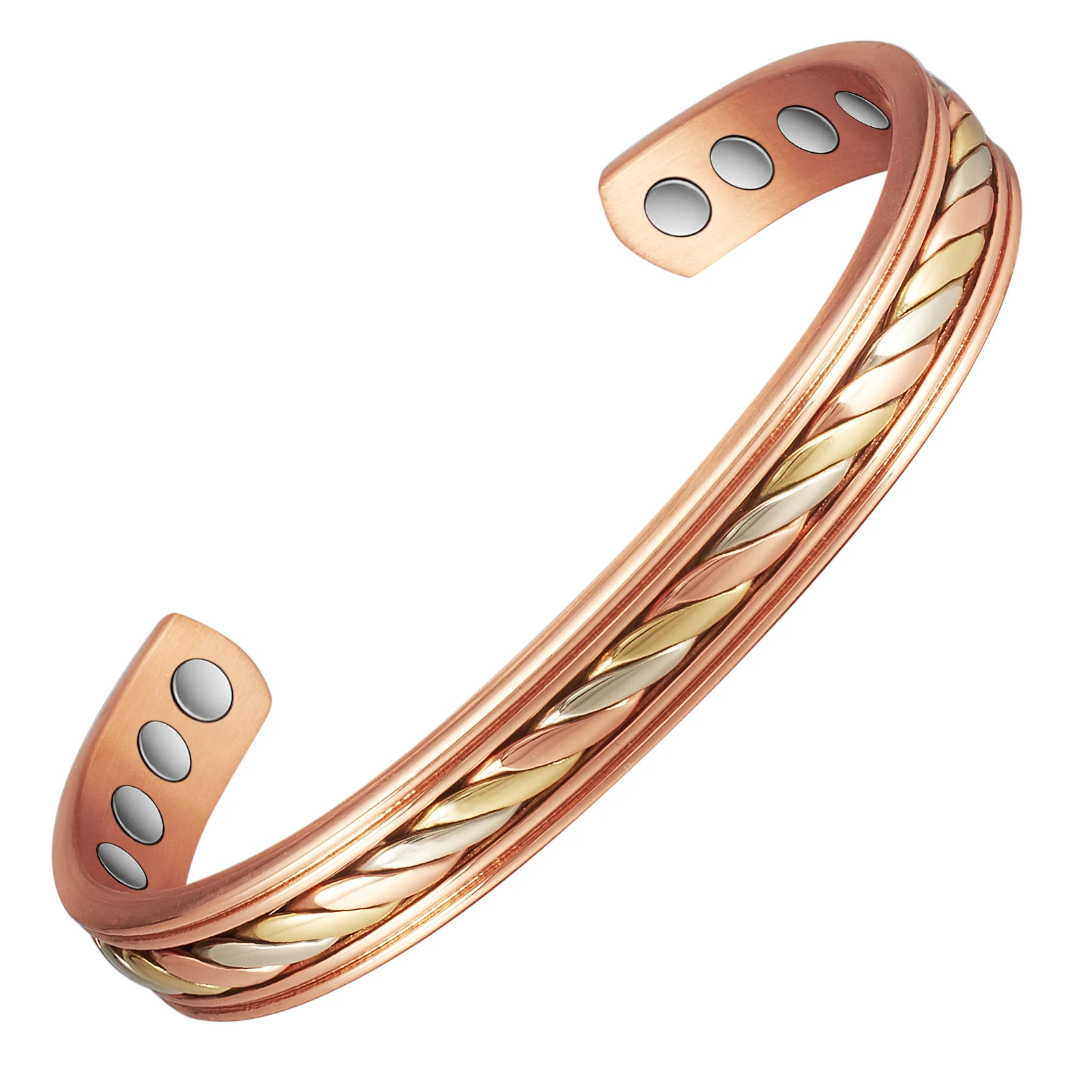 Wollet Pure Copper Bracelet Copper Magnetic Jewelry 6.5'' Copper Bangles Copper Jewelry Gift