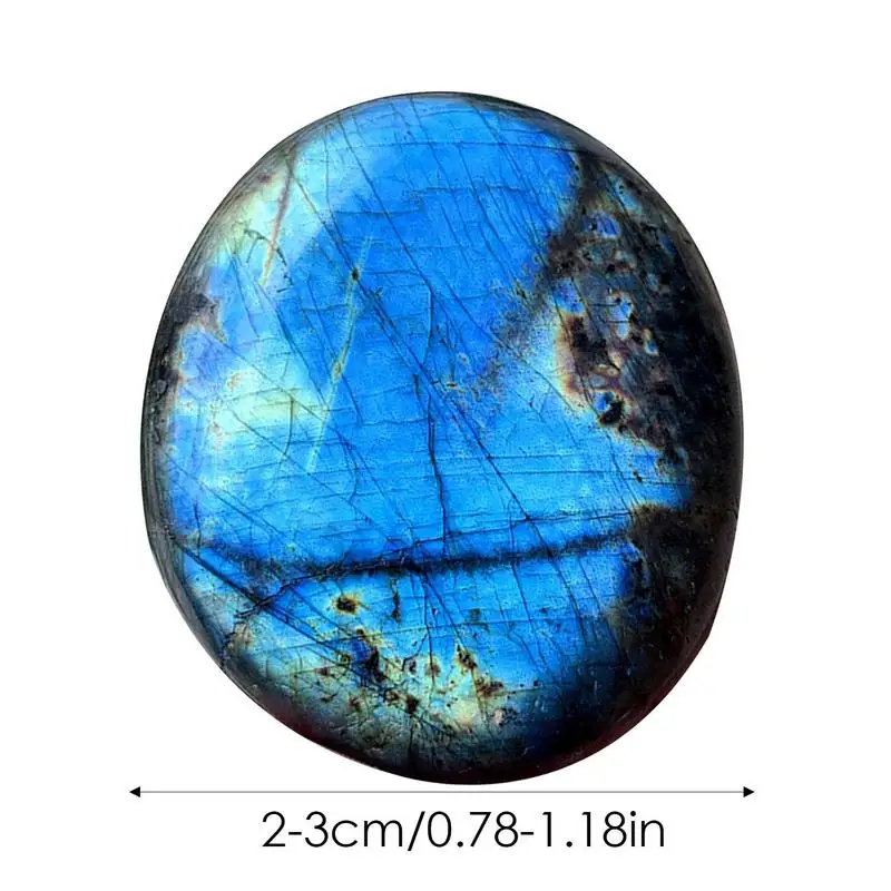 Natural Blue Labradorite Quar-tz Polished Gemstone Water Drop Ore Moonstone Crystal Palm Stone Home Decoration Healing Gifts