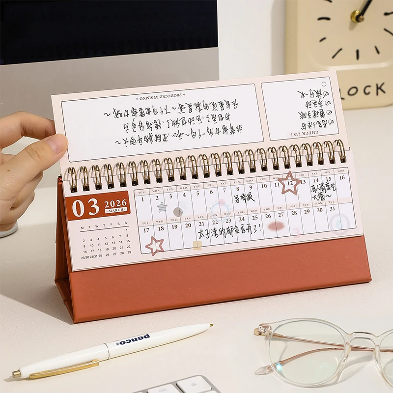 

2026 Desk Calendar Vintage Calendar With Notes Monthly Calendar For Home Office School Planning Organizing