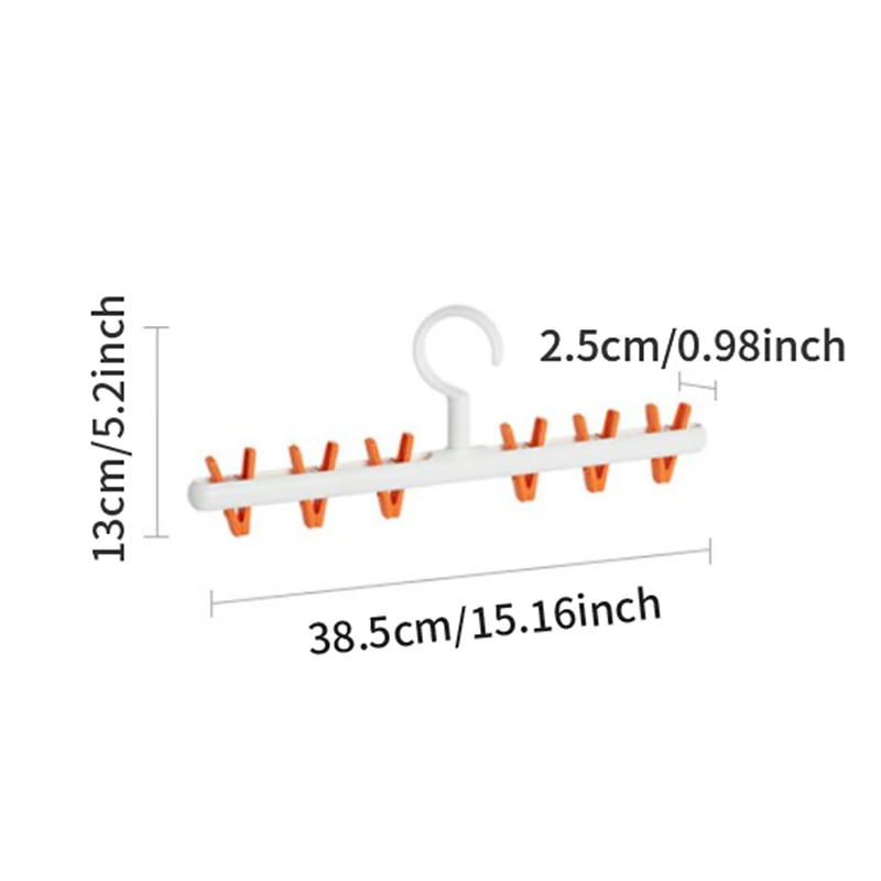 6 Clips Hats Socks Organizer Rack Hanging Peaked Cap Scarf Storage Rack Hanger Multifunctional Closet Wardrobe Storage Holder