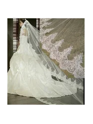 White/ivory bridal lace veil, cathedral bridal veil, bridal accessories for weddings and important occasions, bridal veil + comb