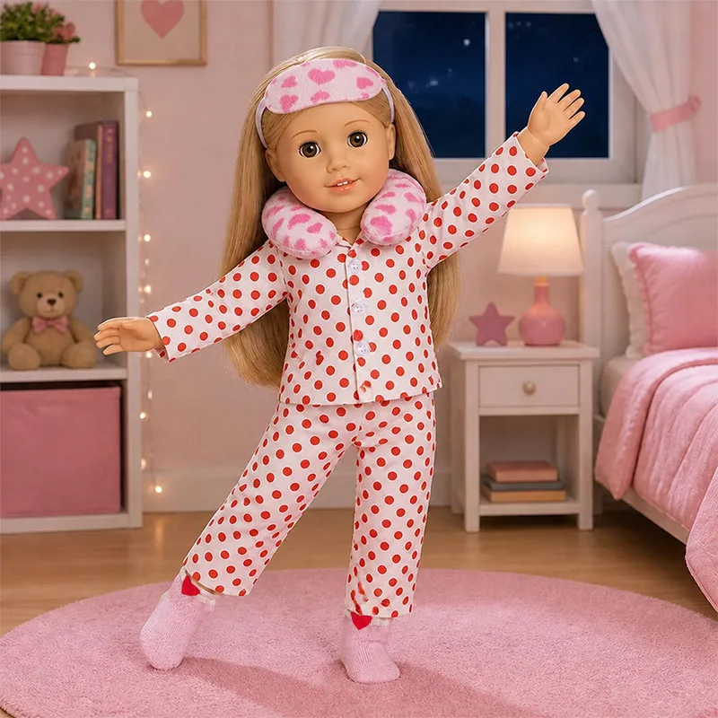 Cute Doll Clothes+U-shaped Pillow and Socks for 43cm Baby Doll Accessories and 18 Inch American Doll Girl's Toys Our Generation